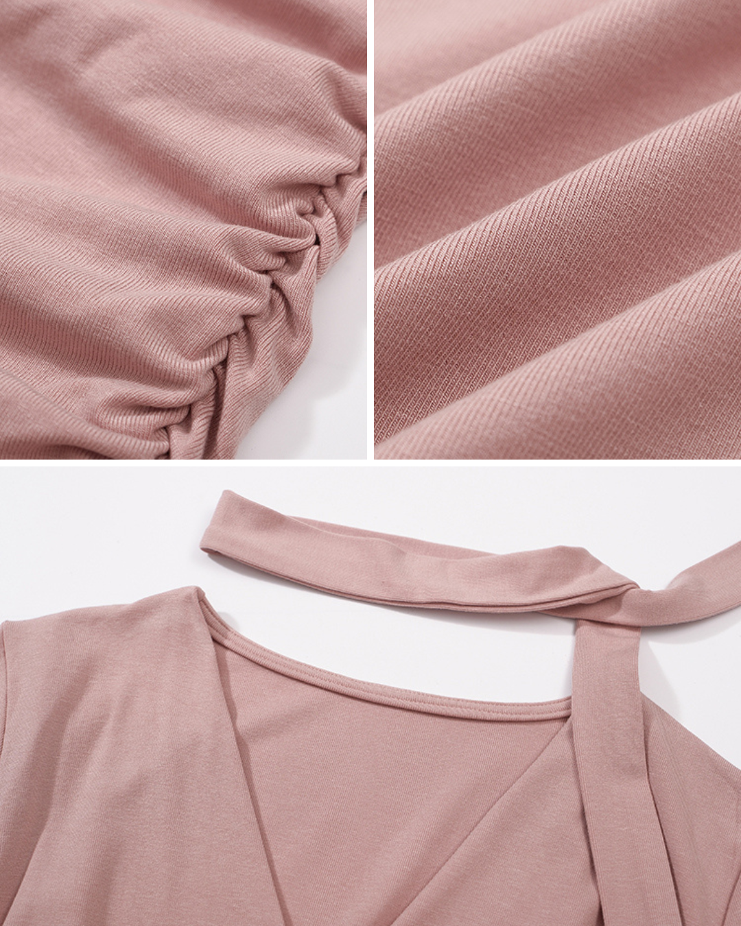 Ribbon V-Neck Bodycon Dress