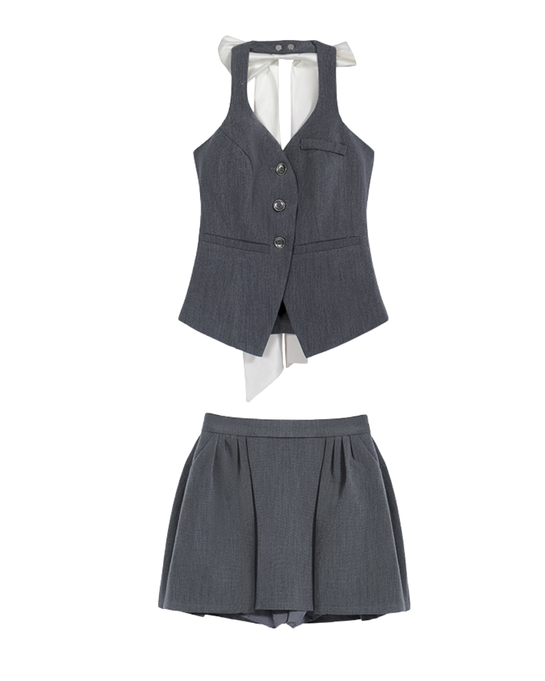 Liora Bow-Tie Pleated Set