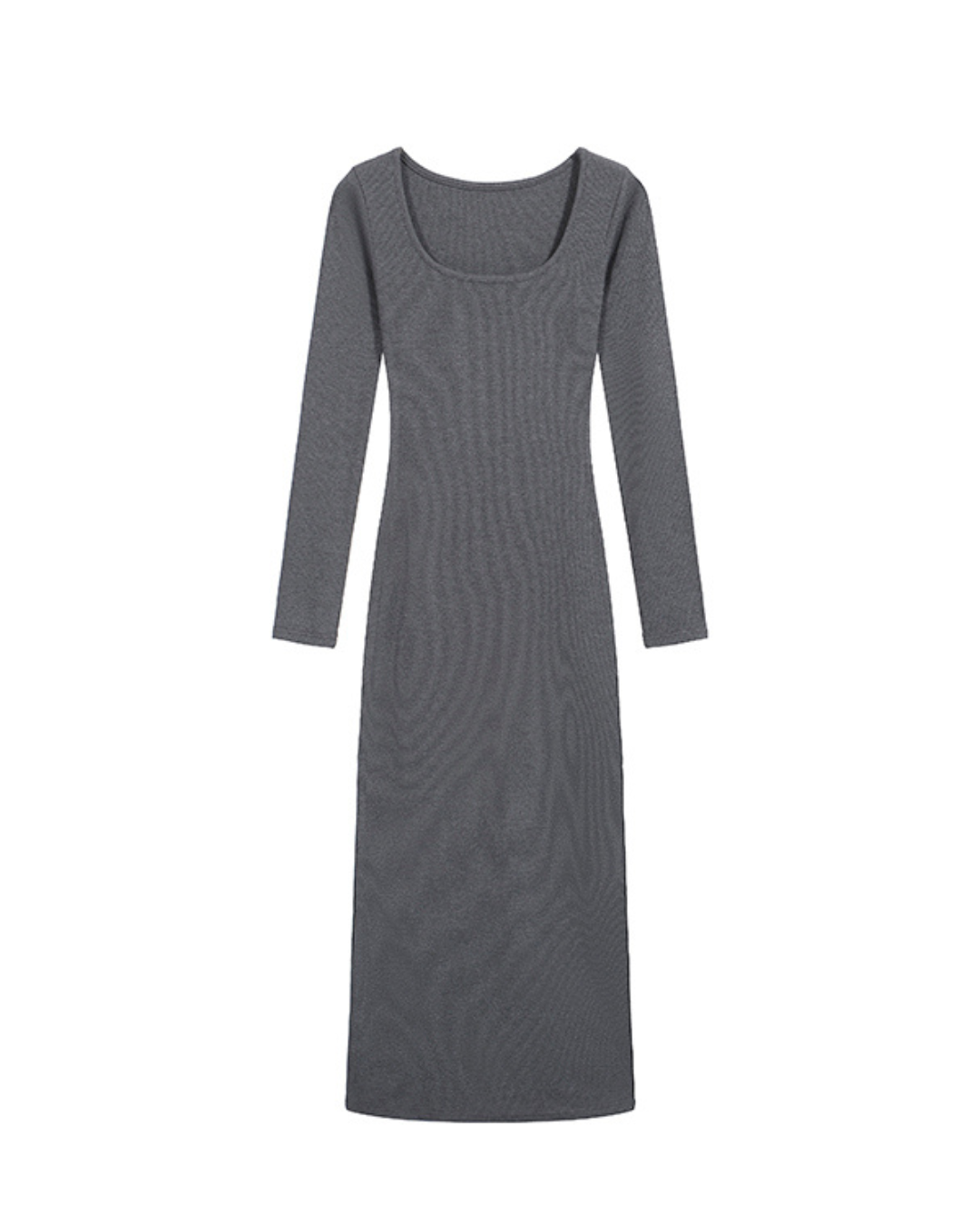 Kara Ribbed Square-Neck Long Dress