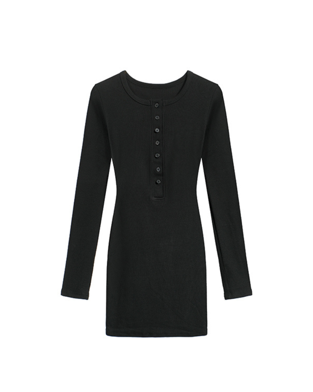 Velina Curve Buttoned Bodycon Mini Dress