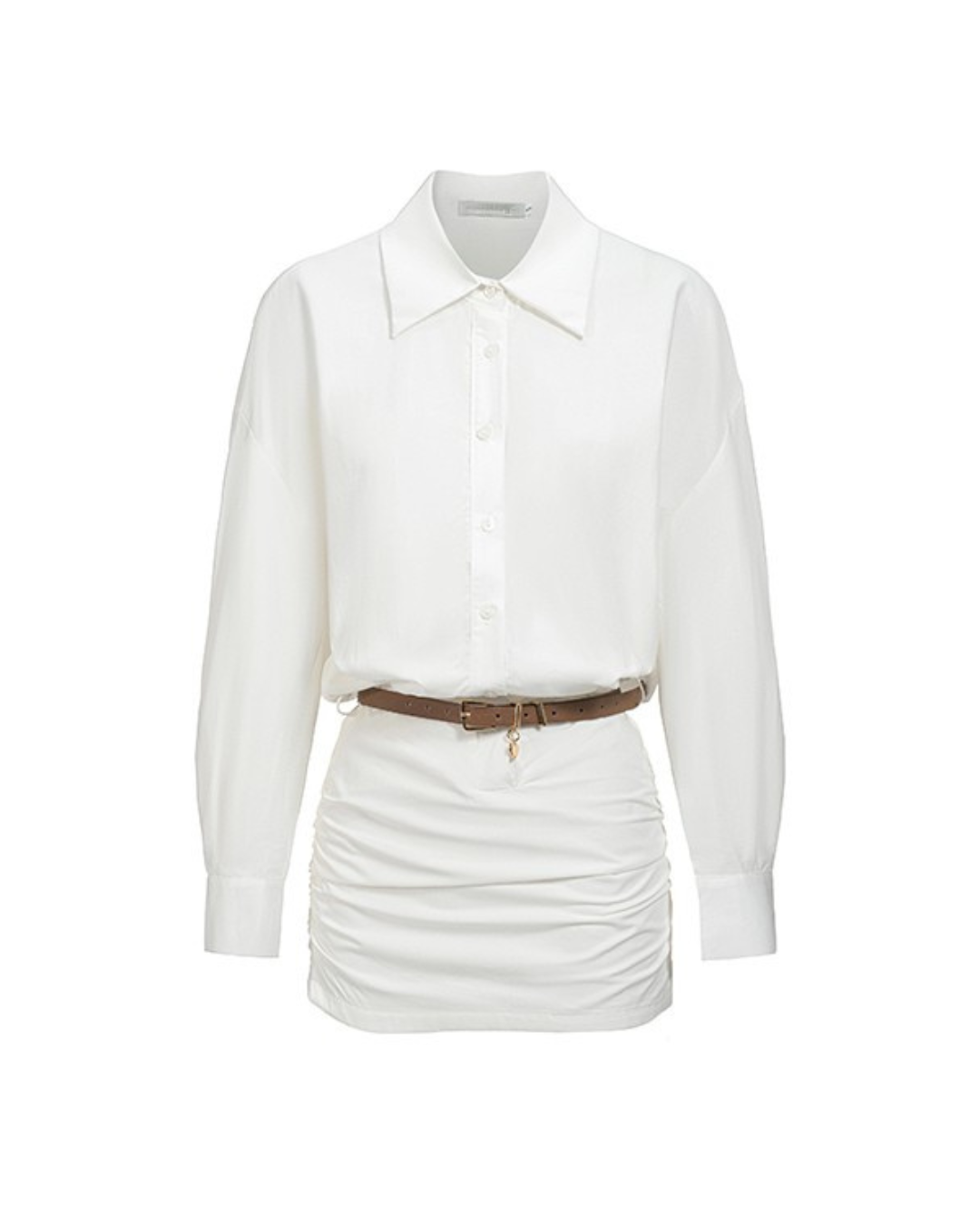 Serene Line Belted Shirt Dress