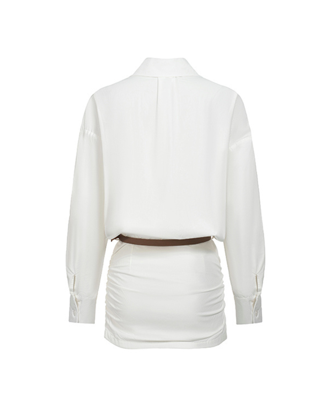 Serene Line Belted Shirt Dress