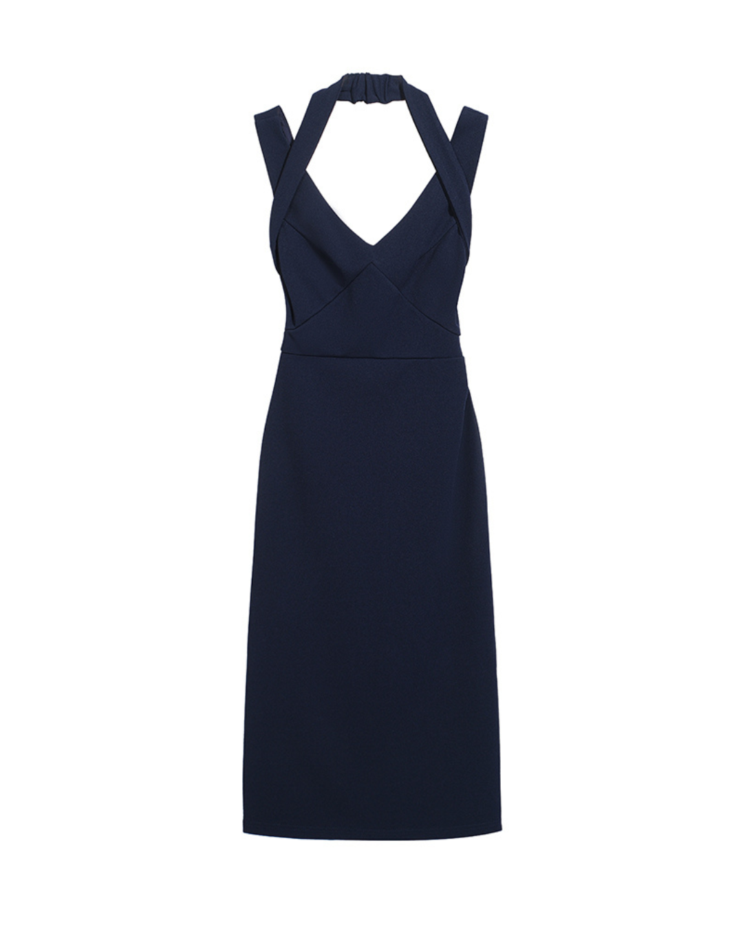 Celine Halter V-Neck Midi Dress