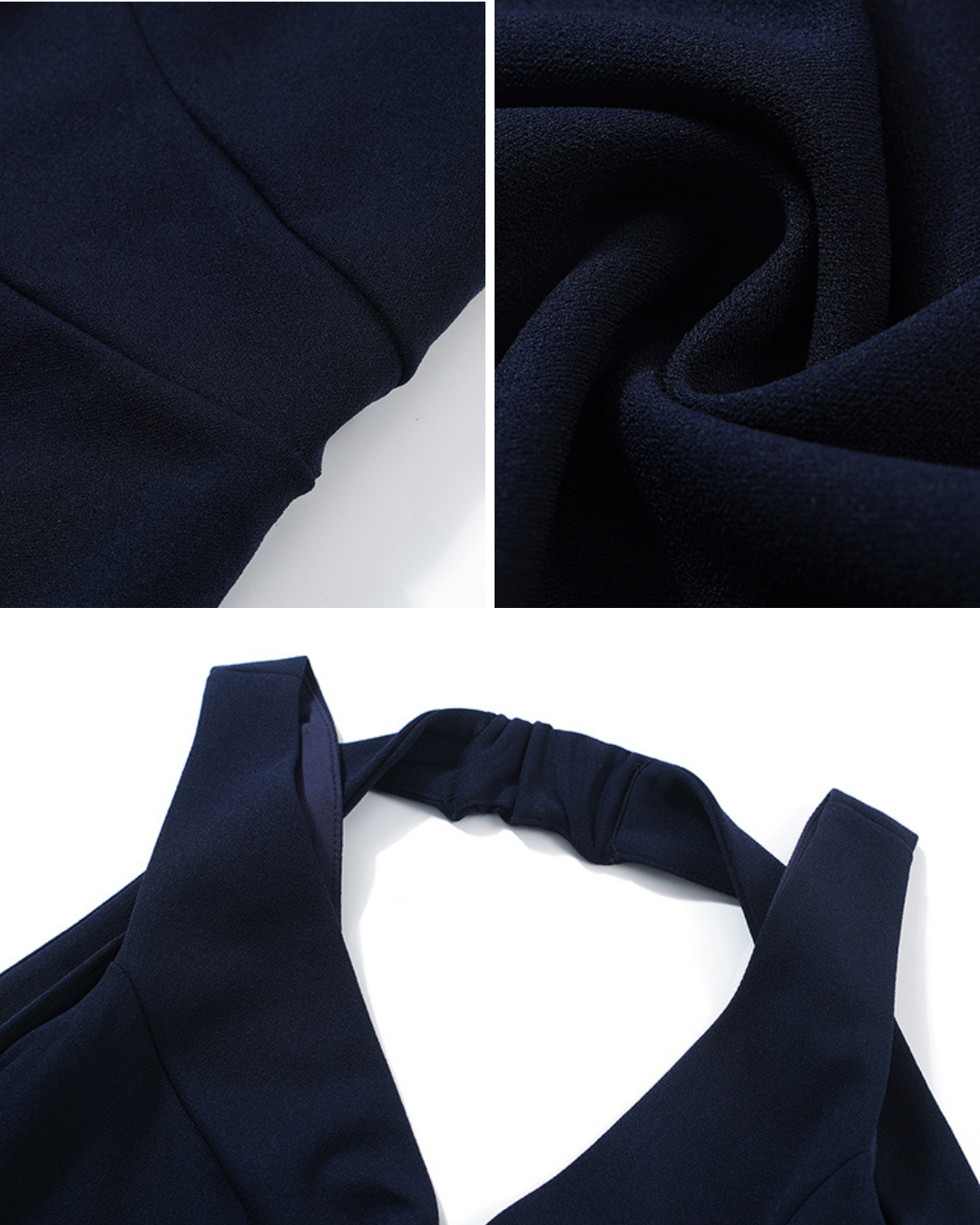 Celine Halter V-Neck Midi Dress