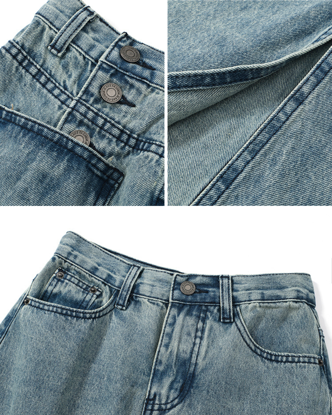 Celine Washed Denim Midi Skirt