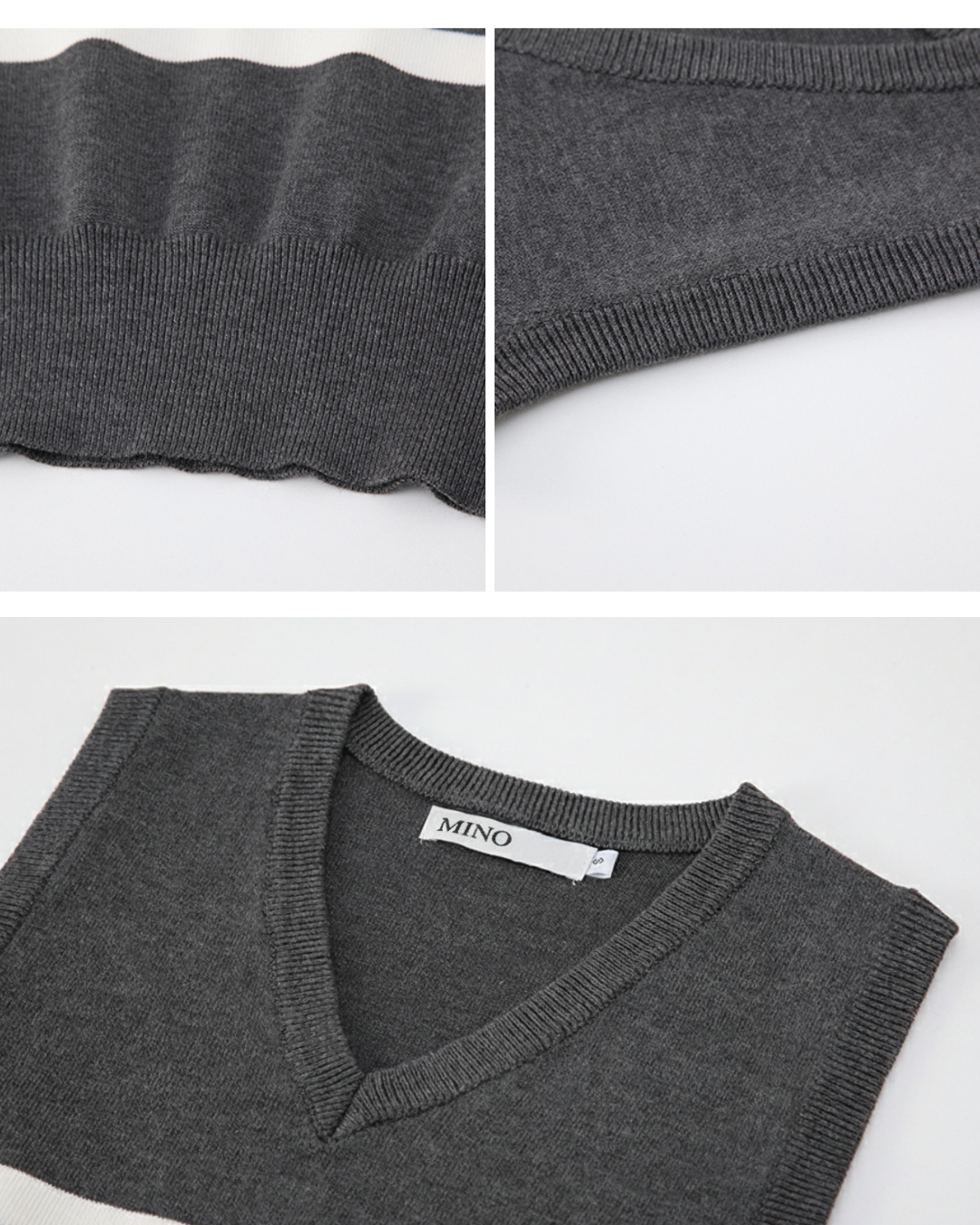 Kovo Grey Collegiate Knit Vest