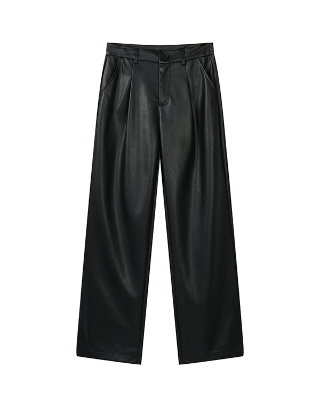 Noir Low-Rise Faux Leather Trousers