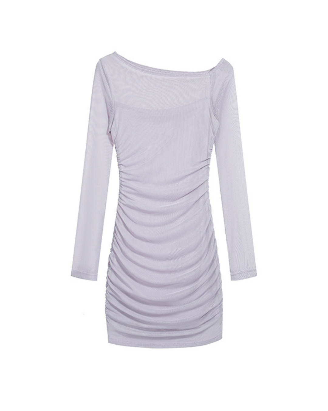 Misty Lavender Mesh Bodycon Dress