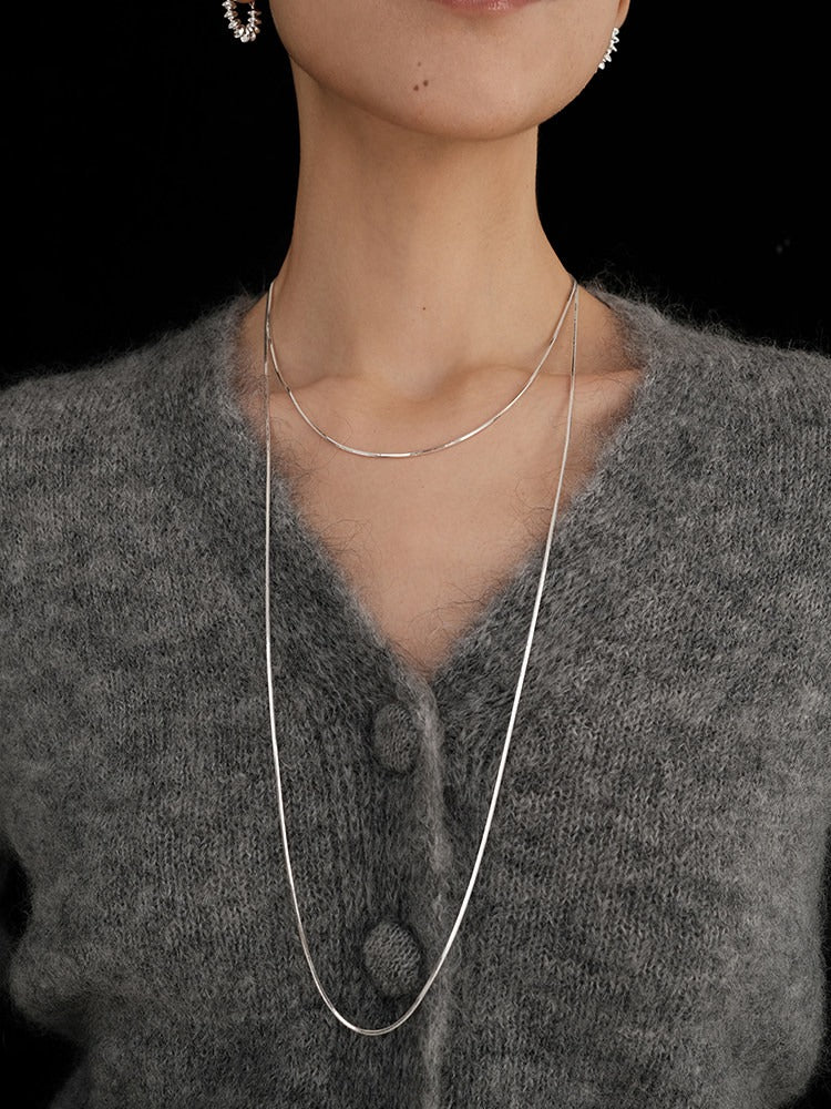 Silver Line Layered Necklace