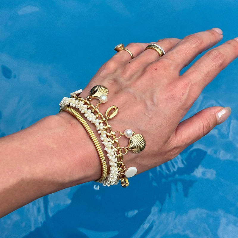 Tide Pearl Charm Bracelet