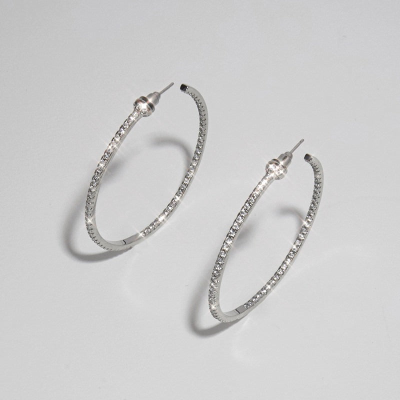 Pavé Circle Hoops