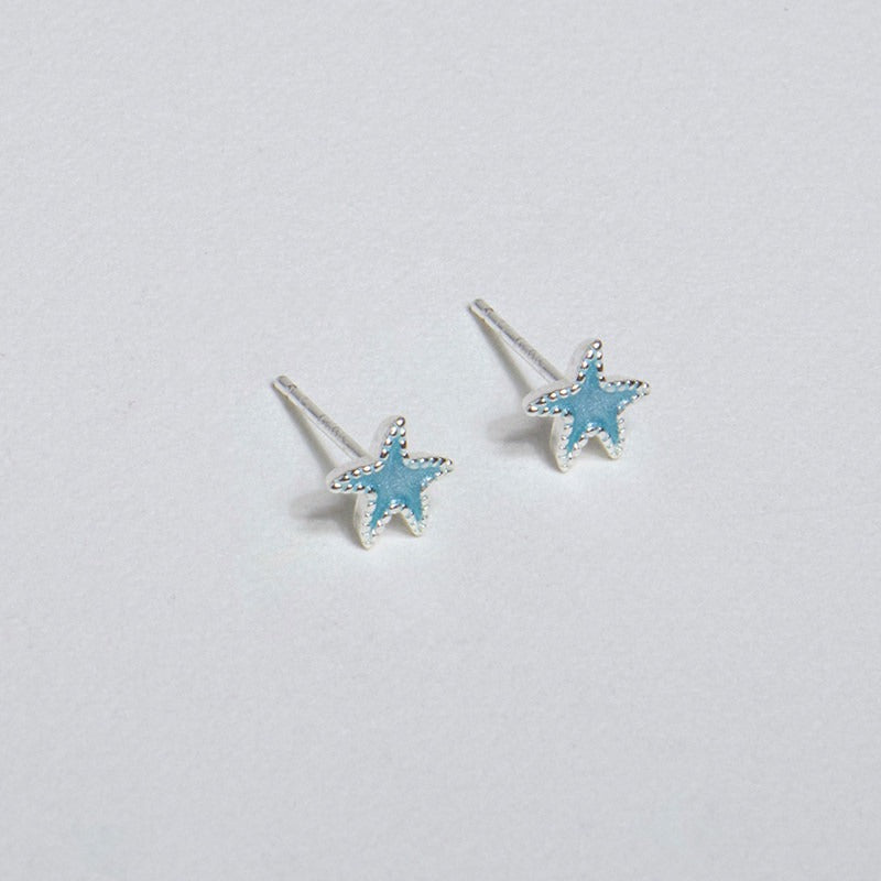 Blue Star Stud Earrings