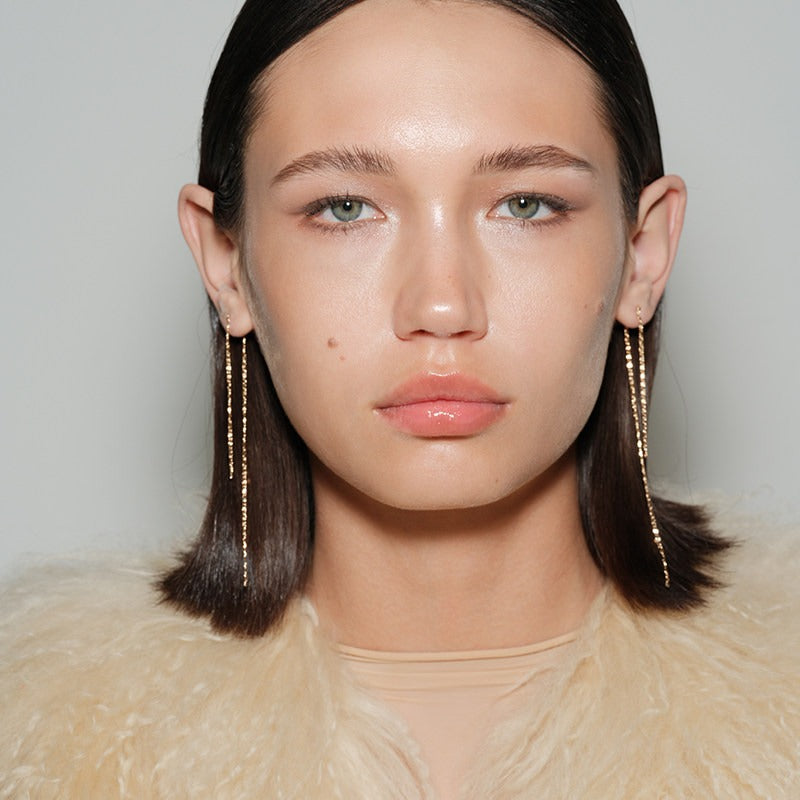 Gilded Line Drop Earrings