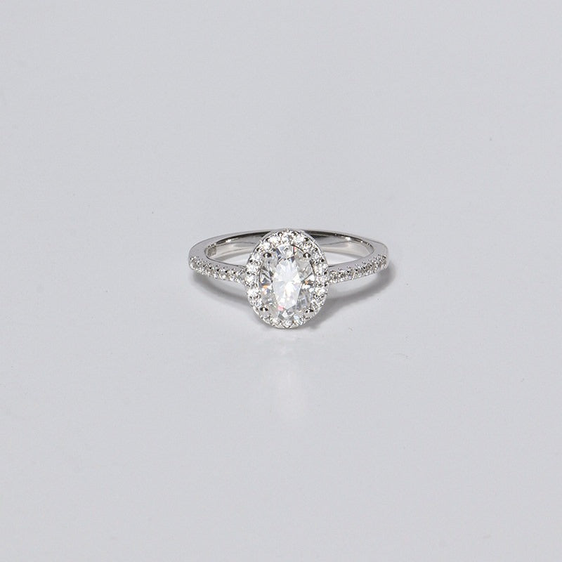 Oval Halo Ring Set