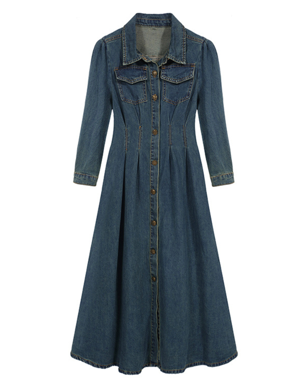 Rowan Pleated Denim Dress