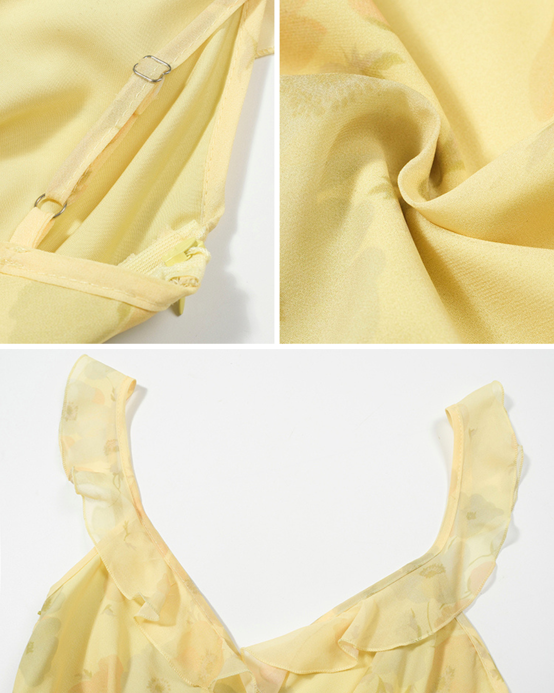 Midsummer Garden Ruffled Yellow Maxi Dress