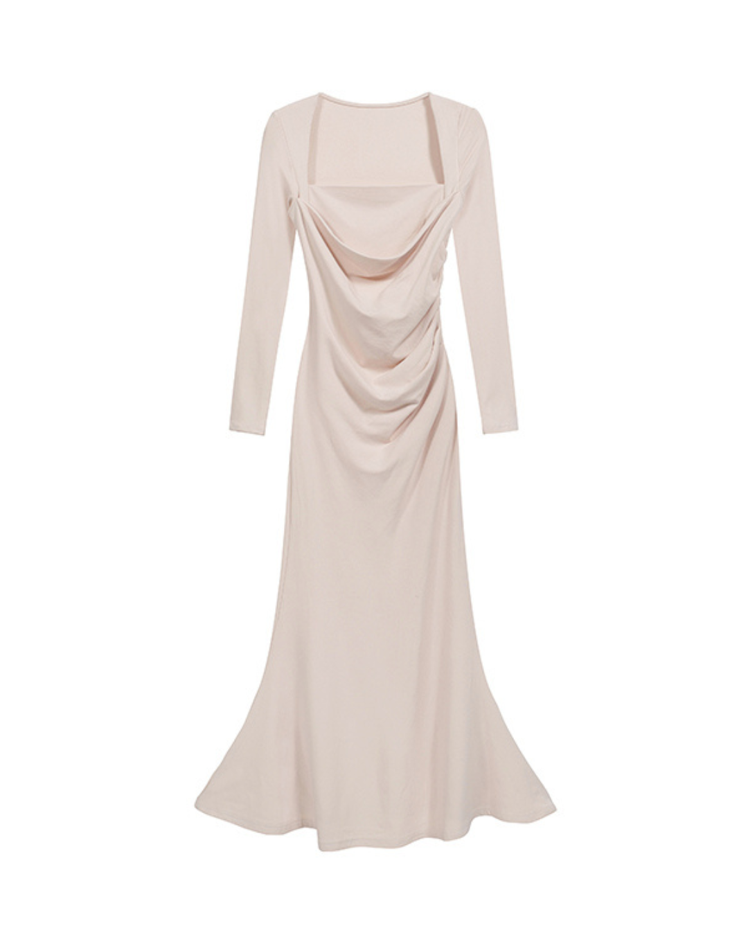 Élise Square-Neck Ruched Mermaid Dress