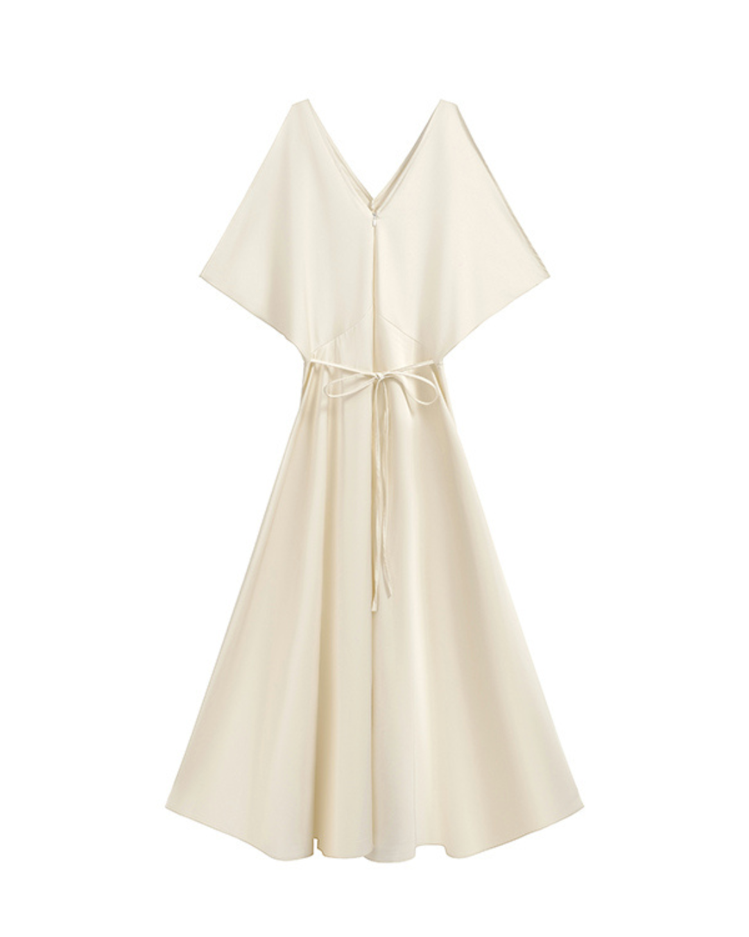 Lumine Satin Draped V-Neck Maxi Dress