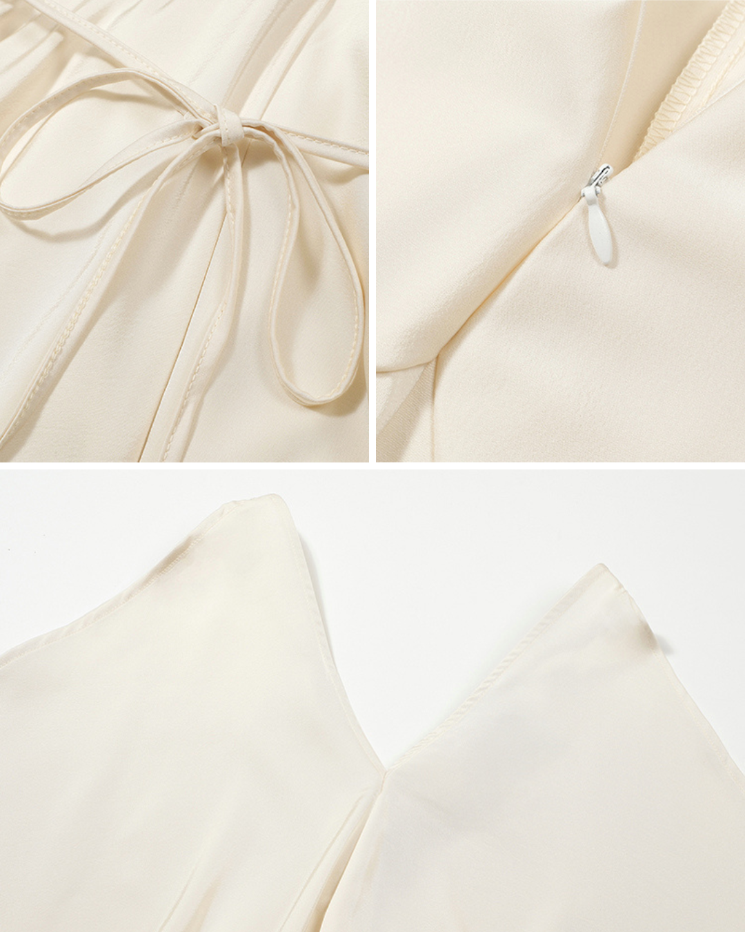 Lumine Satin Draped V-Neck Maxi Dress