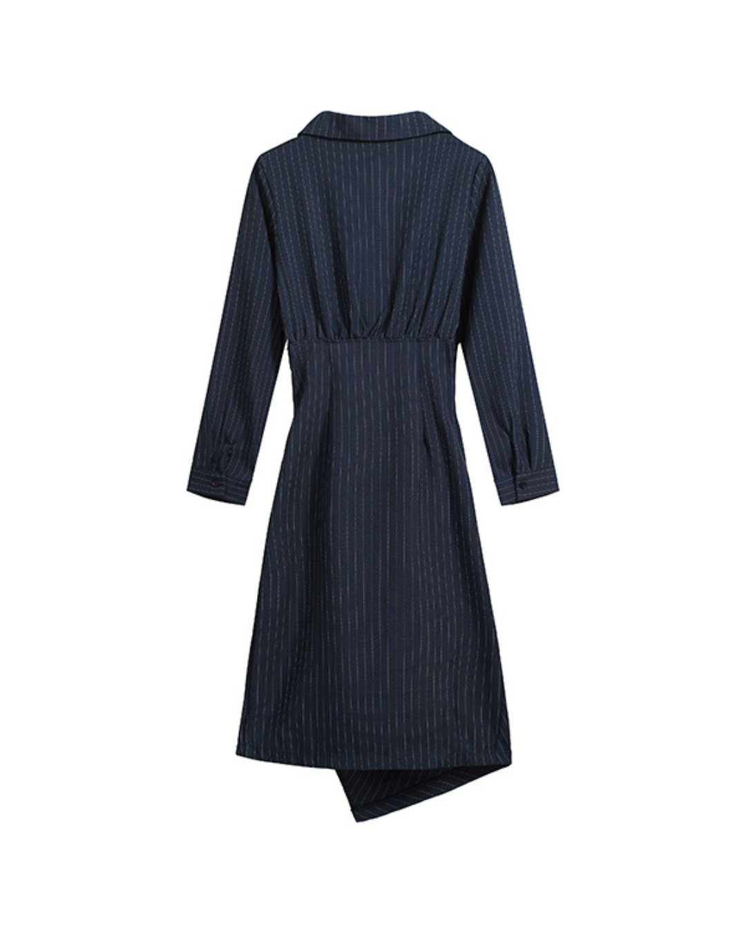 Serena Pinstripe Power Wrap Dress