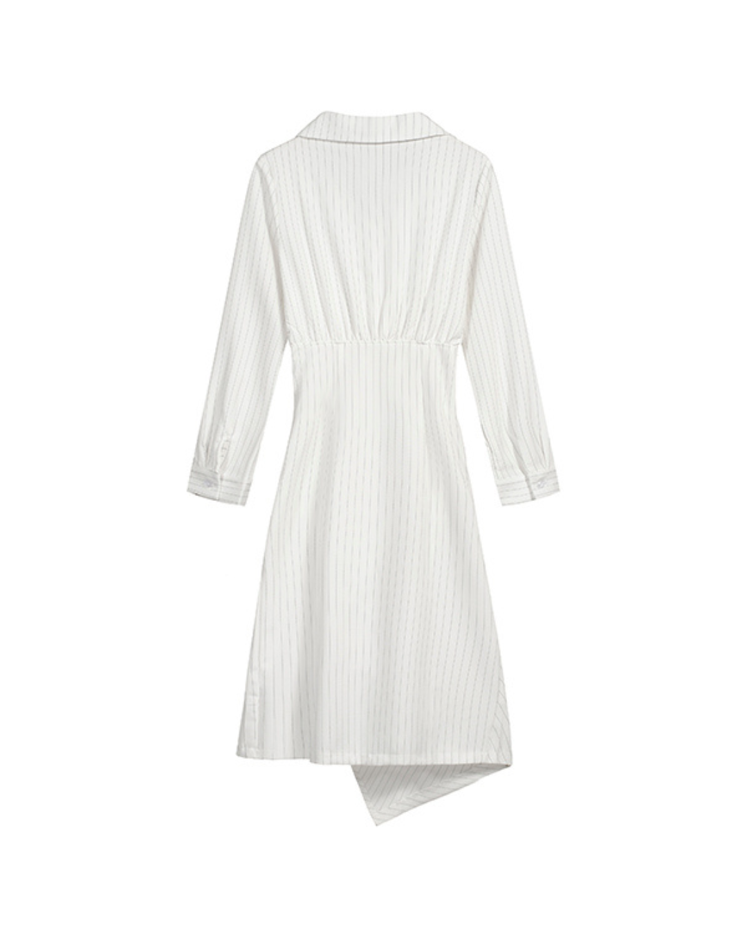 Serena Pinstripe Power Wrap Dress