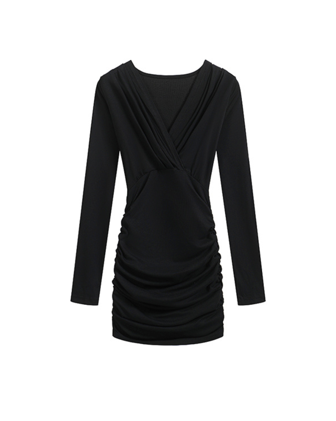 Bordeaux Allure Draped Bodycon Dress