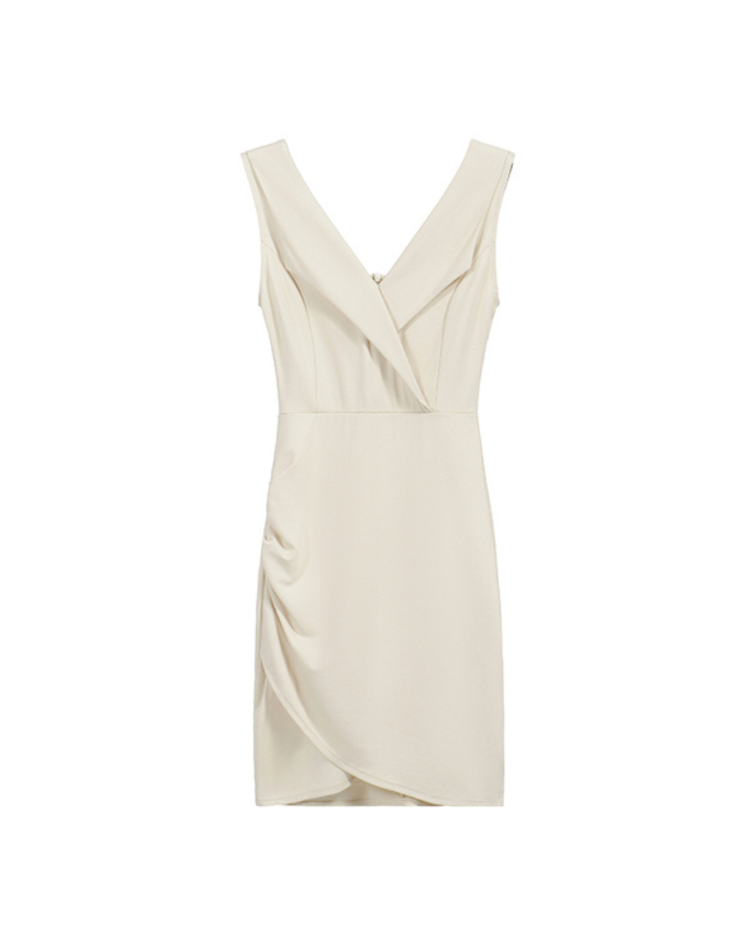 Muse Whisper Ruched V-Neck Mini Dress