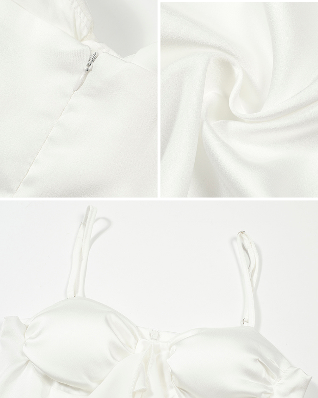 Amélie Ruffled Asymmetric White Dress