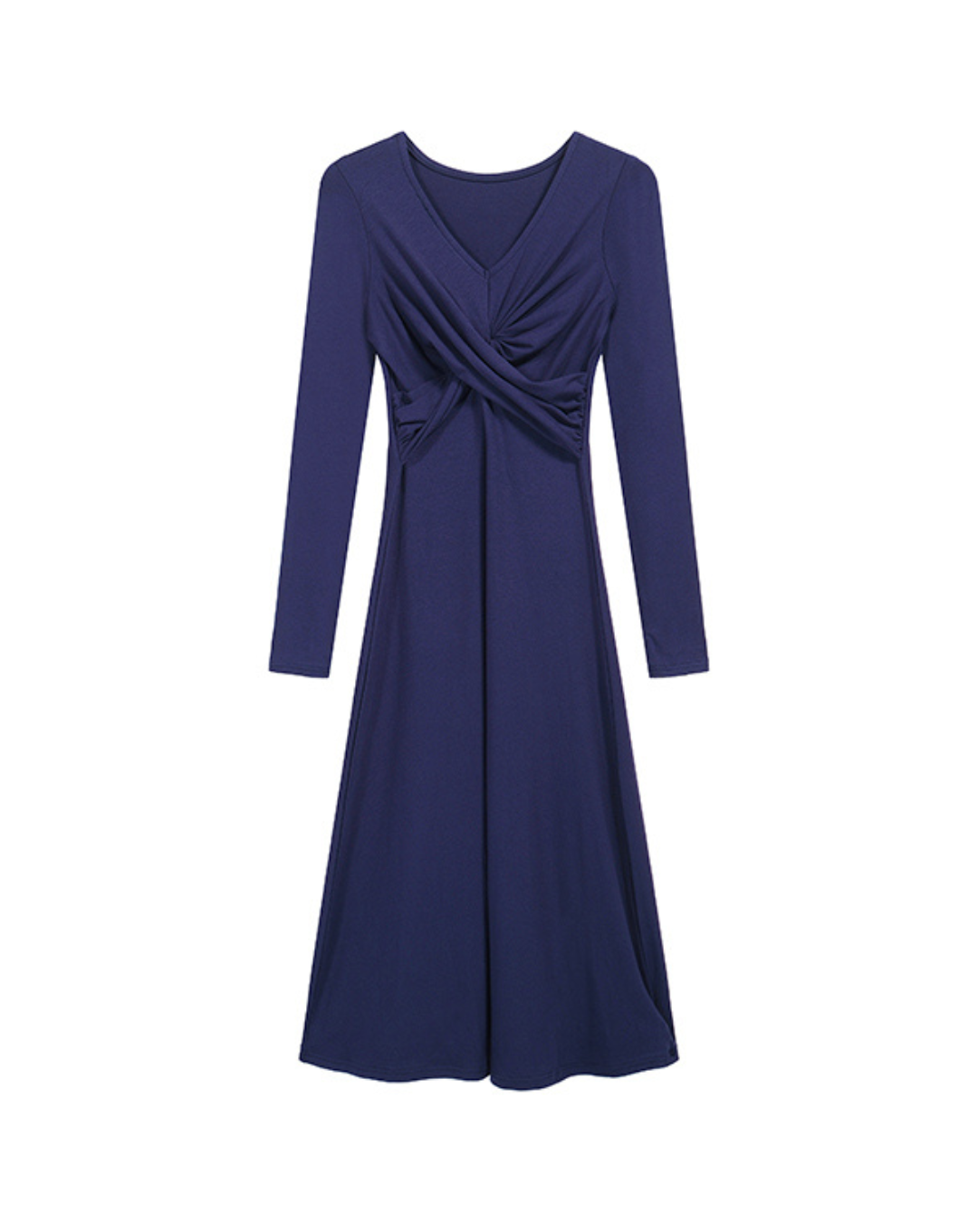 Parisian Wrap Long-Sleeve Maxi Dress