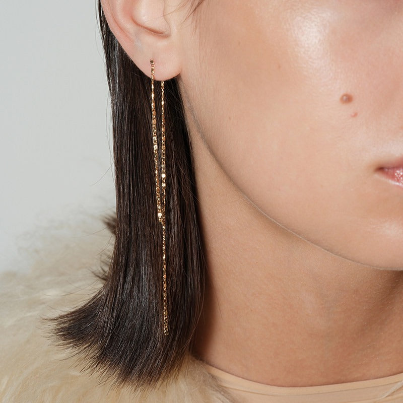 Gilded Line Drop Earrings