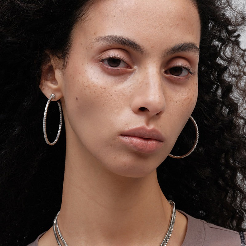 Pavé Circle Hoops