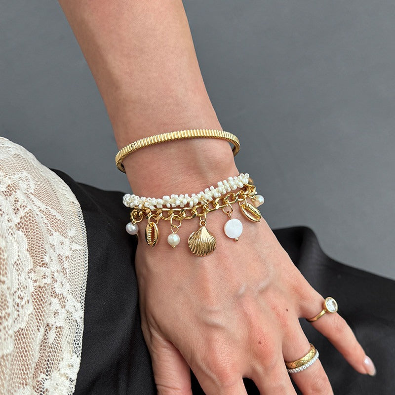 Tide Pearl Charm Bracelet