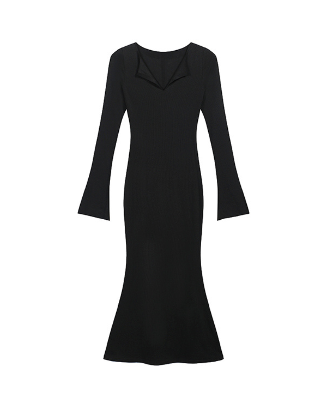 Siren Grace V-Neck Long-Sleeve Midi Dress