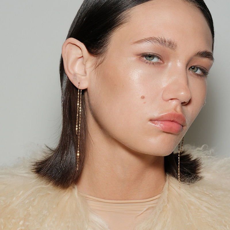 Gilded Line Drop Earrings