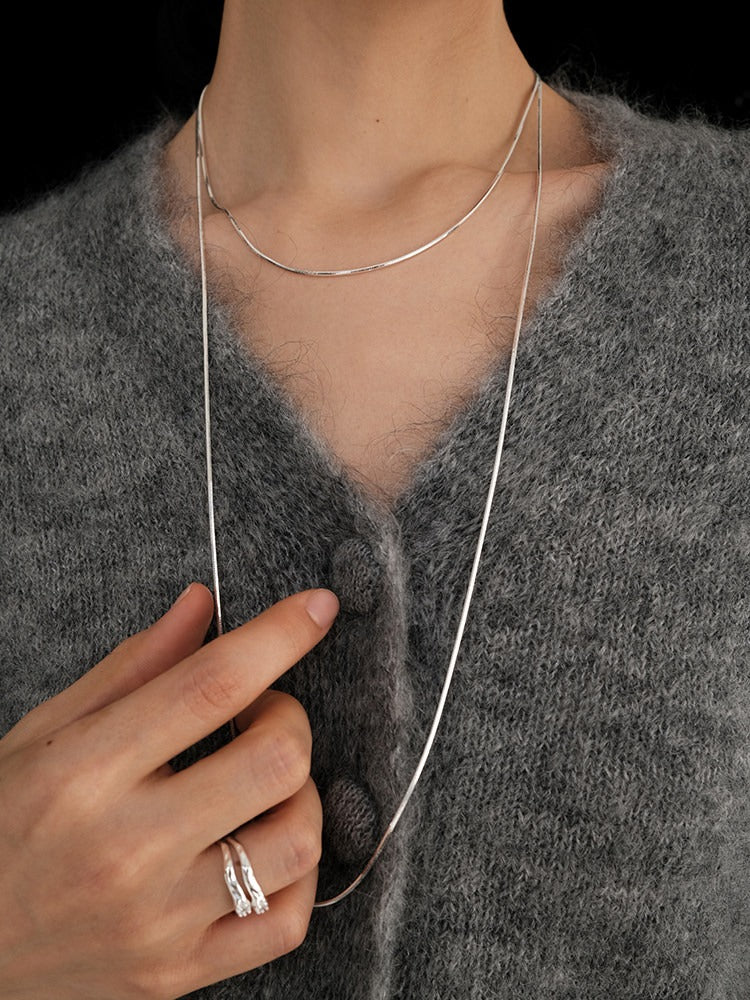 Silver Line Layered Necklace