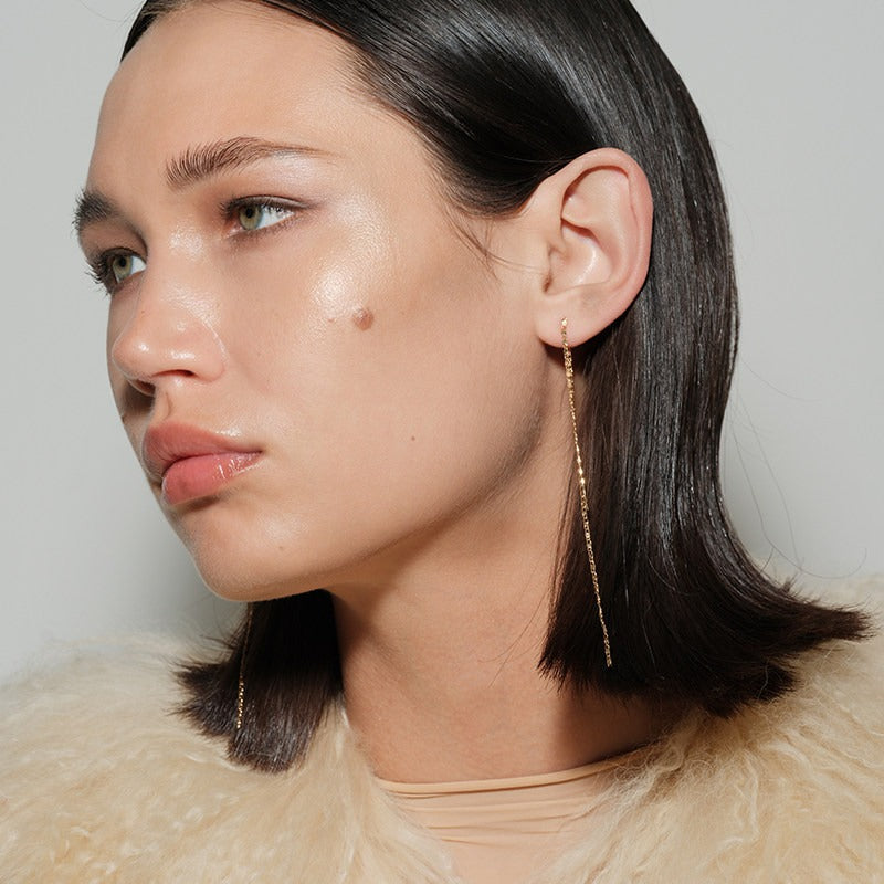 Gilded Line Drop Earrings