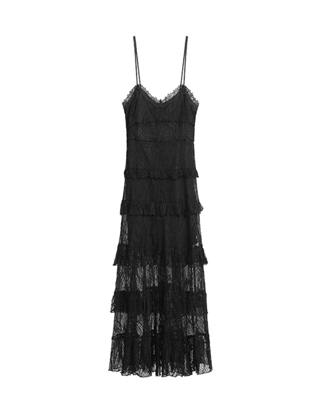 Noir Grace Lace Layered Maxi Dress