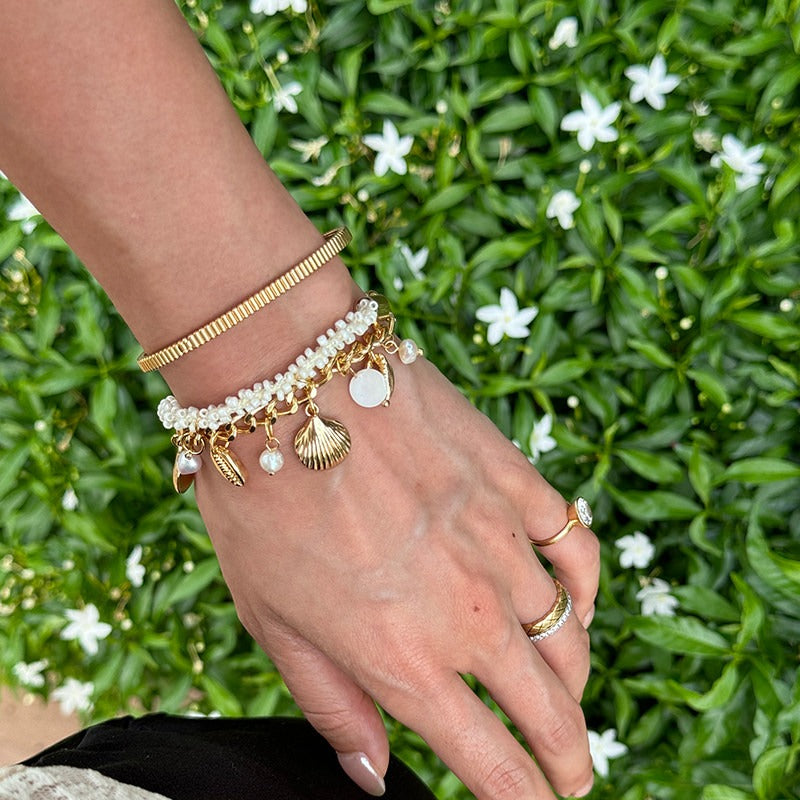 Tide Pearl Charm Bracelet