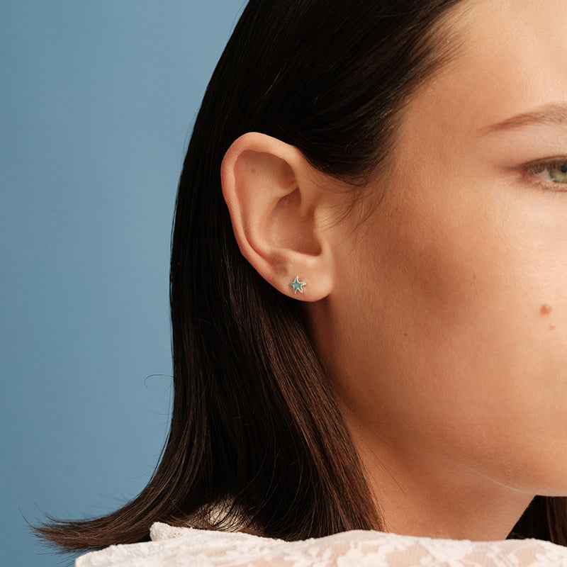Blue Star Stud Earrings