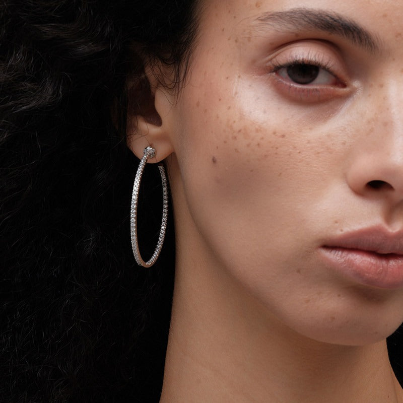 Pavé Circle Hoops