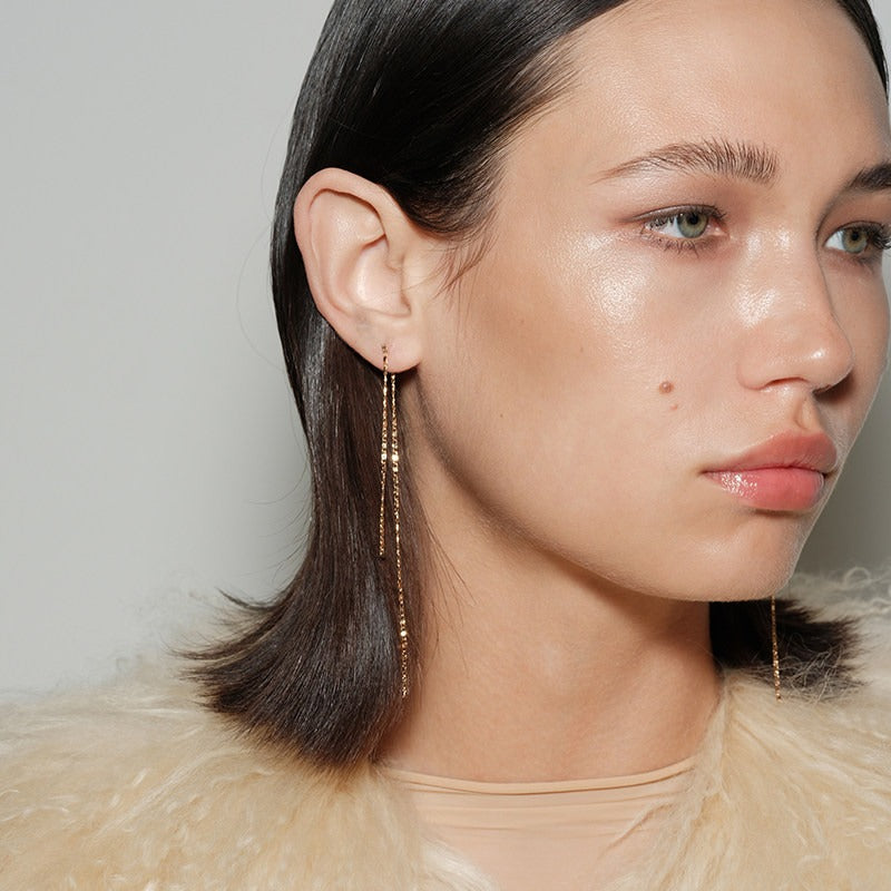 Gilded Line Drop Earrings