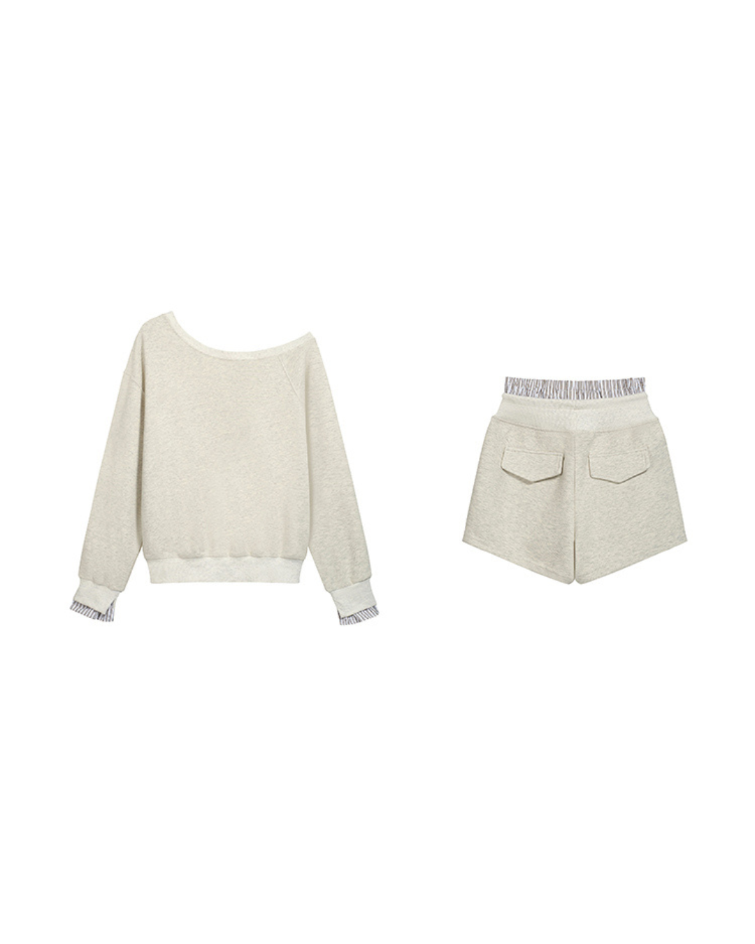 Cozy Chic Off-Shoulder Sweat Set