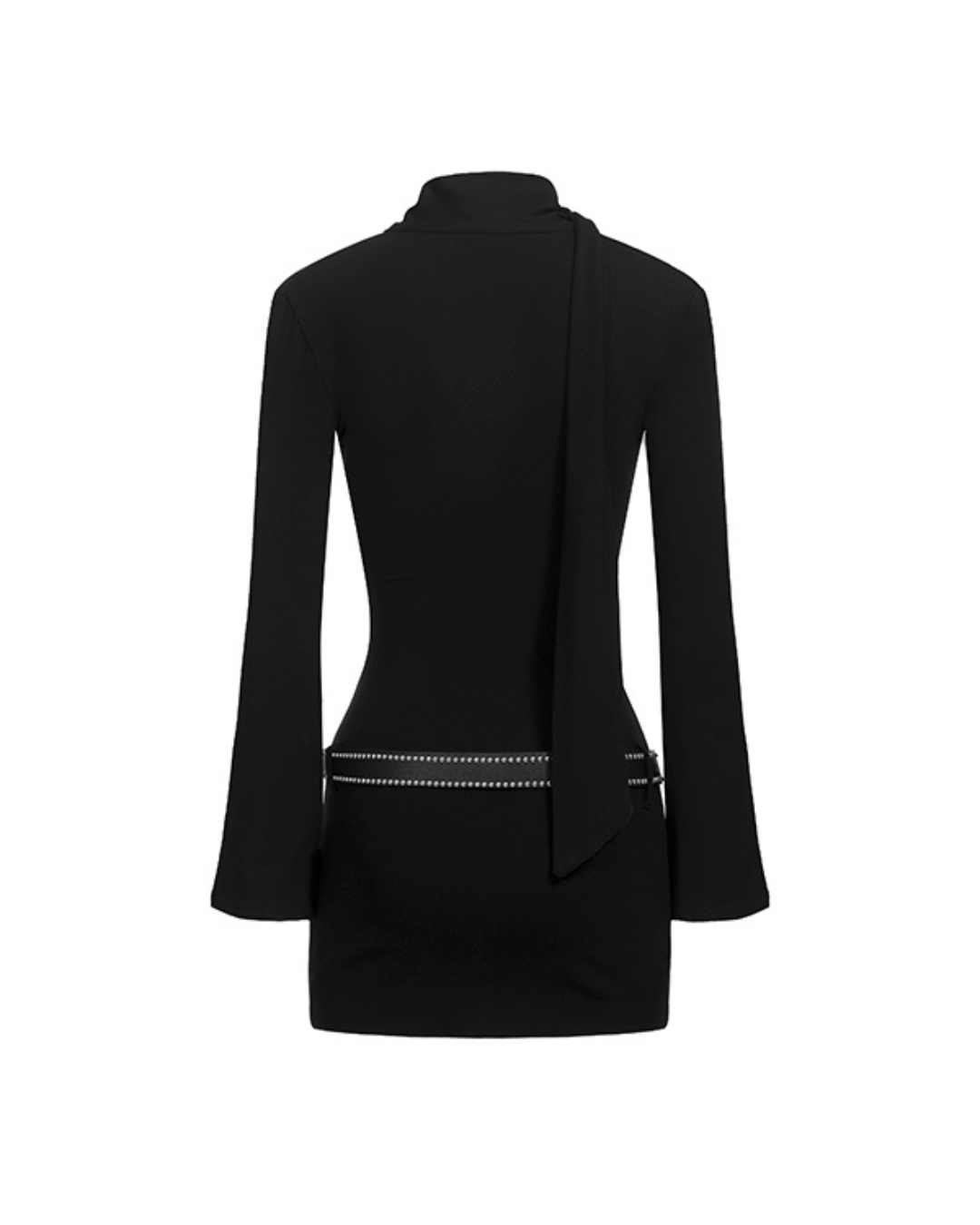 NOIR Draped Neck Bodycon Mini Dress