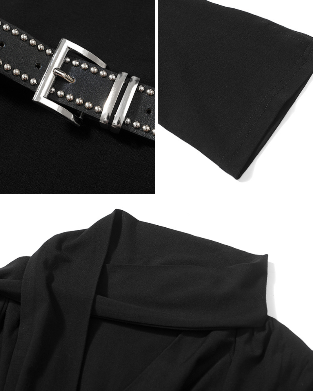 NOIR Draped Neck Bodycon Mini Dress