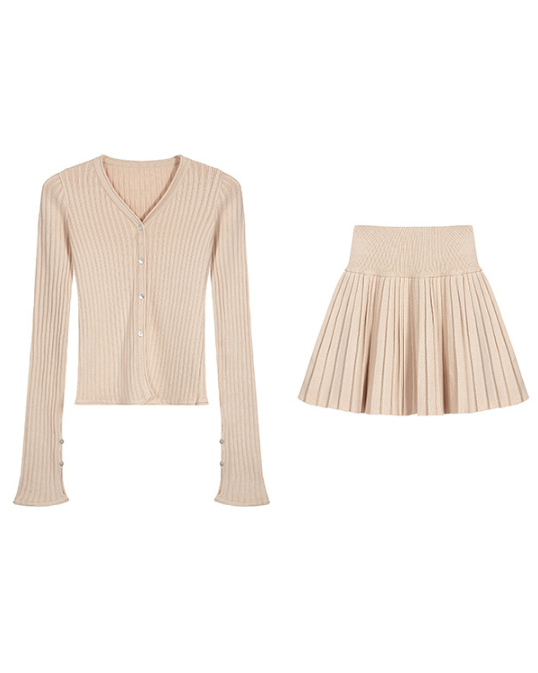 CHÂTELLE Knit Pleated Two-Piece Set