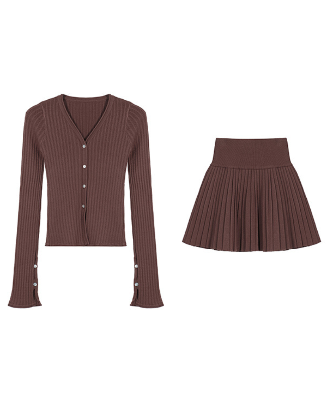 CHÂTELLE Knit Pleated Two-Piece Set