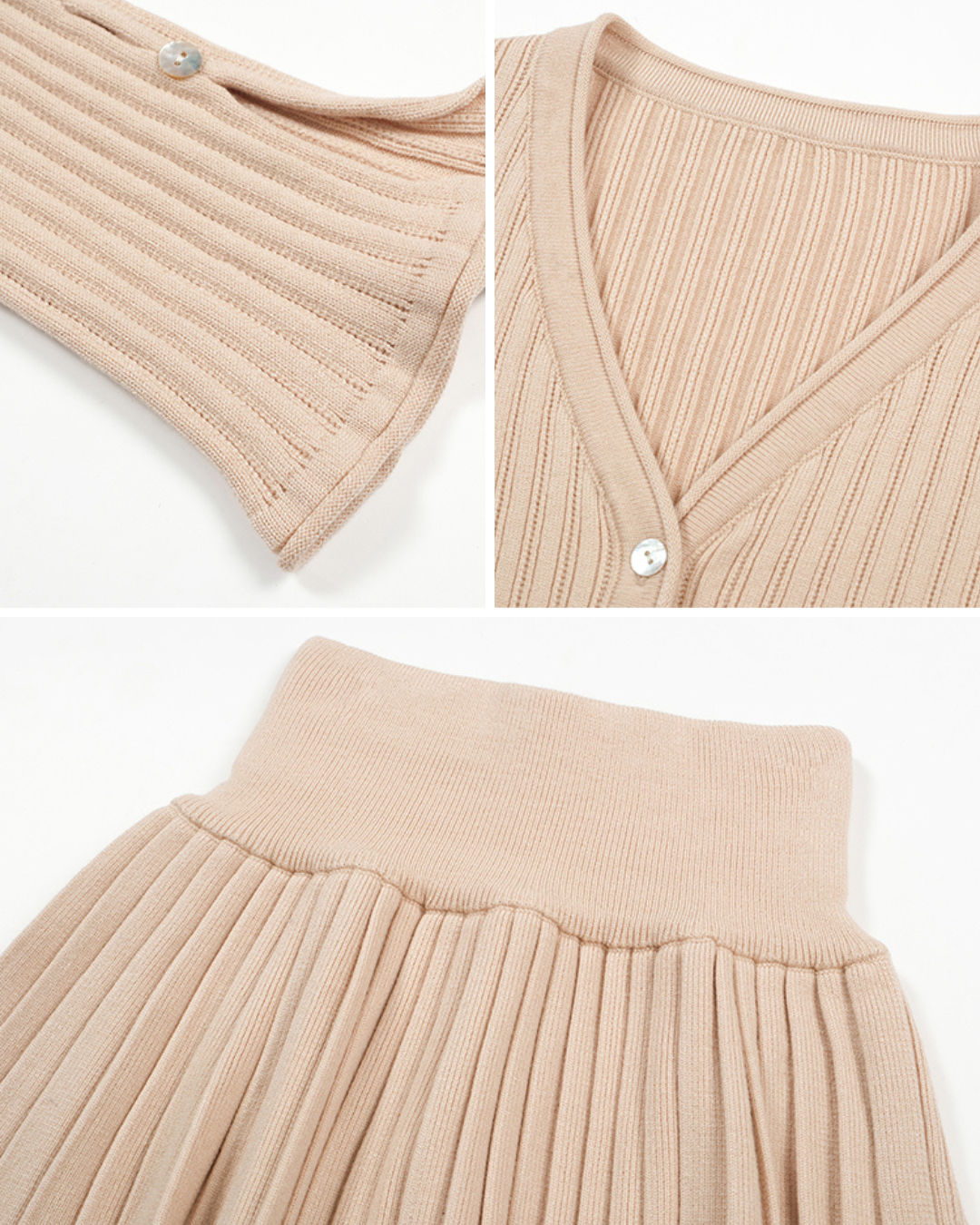 CHÂTELLE Knit Pleated Two-Piece Set