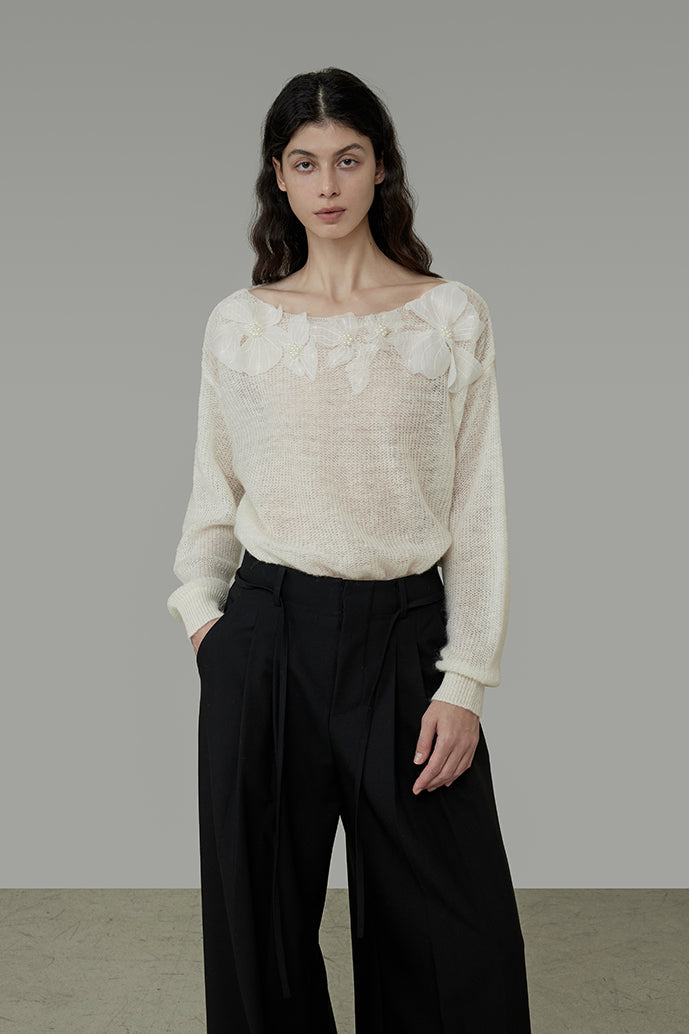 Subtle Bloom Knit Elegance Top