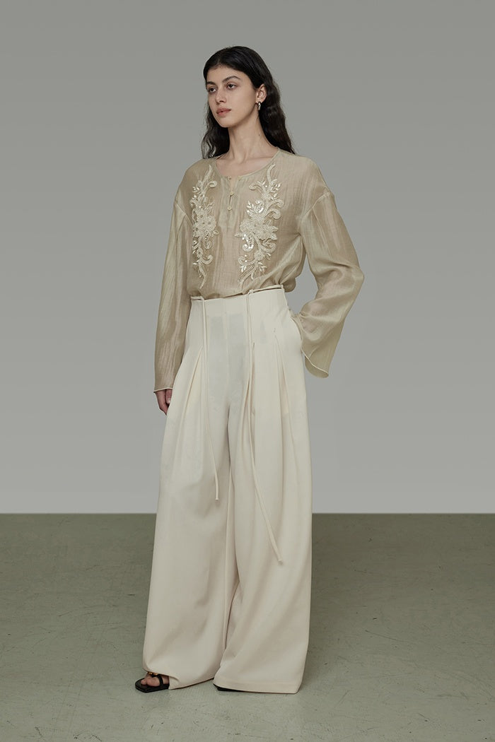 Effortless French Chic Embroidered Top