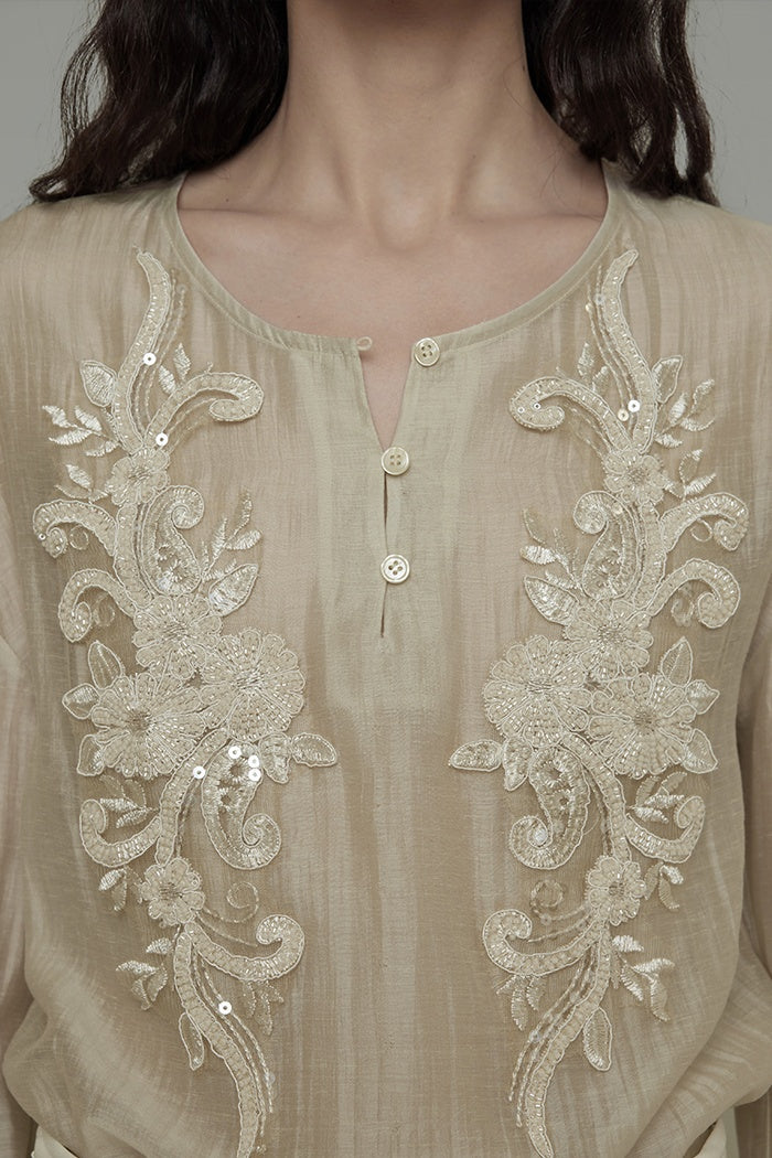 Effortless French Chic Embroidered Top